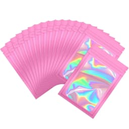 20-50pcs Thicken Ziplock Bags Holographic Laser Color Plastic Pouch For DIY Jewelry Retail Storage Pouch Zip Lock Bag NO Hole