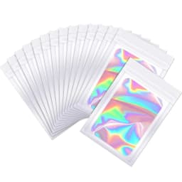 20-50pcs Thicken Ziplock Bags Holographic Laser Color Plastic Pouch For DIY Jewelry Retail Storage Pouch Zip Lock Bag NO Hole