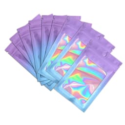 20-50pcs Thicken Ziplock Bags Holographic Laser Color Plastic Pouch For DIY Jewelry Retail Storage Pouch Zip Lock Bag NO Hole