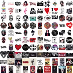 100Pcs My Chemical Romance Stickers  Cartoon Decal for Laptop Phone Guitar Luggage Waterproof Graffiti Vinyl Stickers