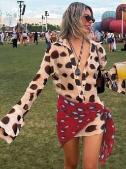 Nibber Music Festival Silk Scarf Strap Patchwork Dress Women Sexy Single-Breasted Full Sleeve Polka Dot Print Hottie Bodycon