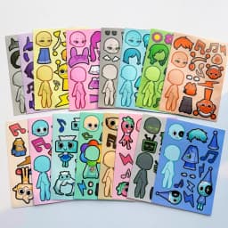 8Sheets Cool Sprunkie Stickers Sprunkie Make A Face Sticker Make Your Own Stickers Kids DIY Party Decals Gift Toy
