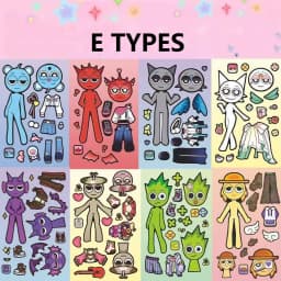 8Sheets Cool Sprunkie Stickers Sprunkie Make A Face Sticker Make Your Own Stickers Kids DIY Party Decals Gift Toy