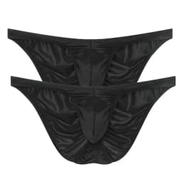 2 Pack Men's Fitness Underwear Mini Low Rise Fitness Exercise Breifs Bulge Pouch Intimate Bottoms Breathable Sports Underpants