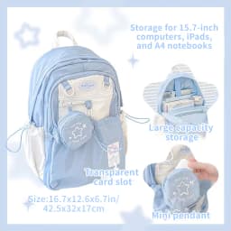 Cream Style Backpack for Students with High Appearance Simple and Cute Design Large Capacity Backpack Lightweight and Painful Ba