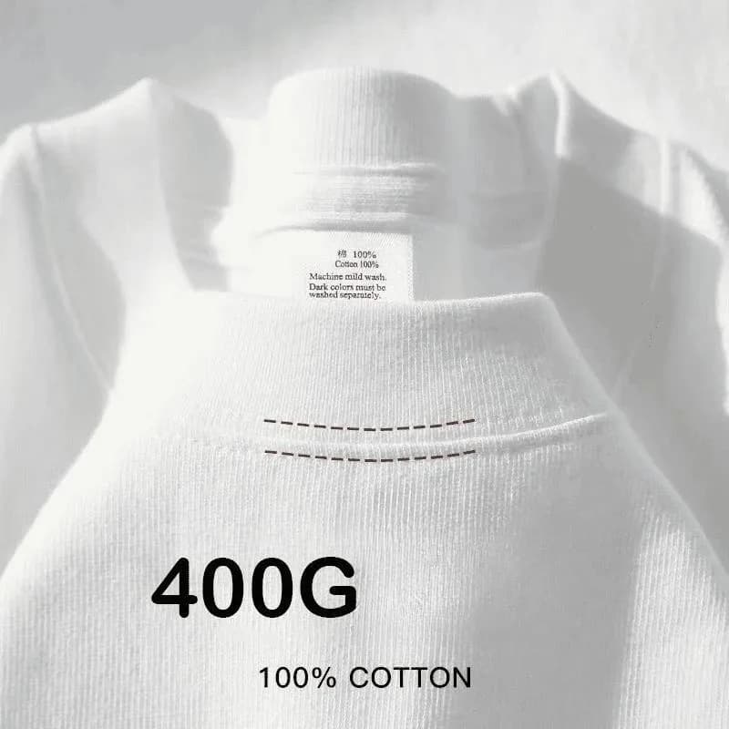 400g Cotton T Shirts Men Short Sleeved Heavyweight Summer Round Neck Loose Breathable Shirt for Men Women Basic Tee