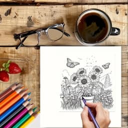 28 Pages Fairy Flowers Style Coloring Coloring Book Coloring Book for Adult Stress Reduction | Colouring Book