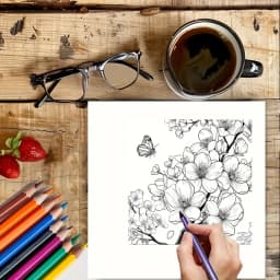 28 Pages Fairy Flowers Style Coloring Coloring Book Coloring Book for Adult Stress Reduction | Colouring Book