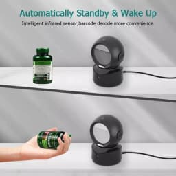 NETUM A5 2D Desktop Barcode Scanner, Omnidirectional Hands-Free Wired USB Big Barcode Reader 1D QR Screen Barcodes Scanning