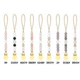 Pacifier Clips Chain Silicone Beads BPA Free DIY Dummy Clip Holder Soother Chains Baby Teething Toys Chew Shower Gifts Dropship
