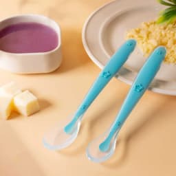 2pcs Baby Silicone Spoon Set Learning Spoon Set Stars Tableware Kids Soft Silicone Feeding Spoon Training Baby Reborn Silicone