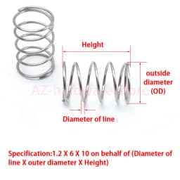 304 Stainless Steel Compression Spring Return Spring Steel Wire Diameter 0.6~0.7mm Outside Diameter 3~12mm 10 Pcs