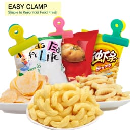 8Pcs/lot Multifunction Bag Chip Clips, Fresh Food Clips, Photo File Clamps, Assorted Colors Air Tight Seal Grip for Kitchen Seal