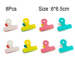 8Pcs/lot Multifunction Bag Chip Clips, Fresh Food Clips, Photo File Clamps, Assorted Colors Air Tight Seal Grip for Kitchen Seal