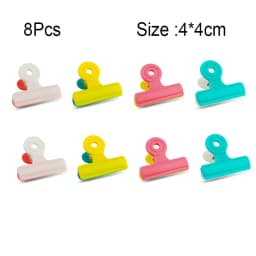 8Pcs/lot Multifunction Bag Chip Clips, Fresh Food Clips, Photo File Clamps, Assorted Colors Air Tight Seal Grip for Kitchen Seal