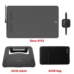 XPPen New Deco01V3 10 Inch Graphics Digital Tablet Drawing Tablet 16384 Levels Pressure 8 Shortcut Keys for Android Windows Mac
