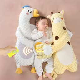 Cartoon Baby Soothing Pillow Remote Control Music Tapping Soothes Palm Pillow Baby Sleeping Pillow for Newborn Patting Doll