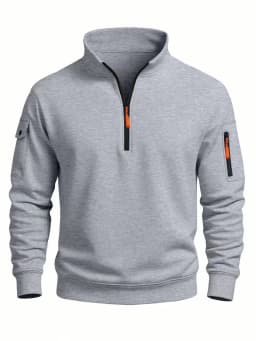 Men's Sweatshirt 2025 Autumn and Winter New Casual Sports Casual Long Sleeved High Neck Half Zipper Windproof Top