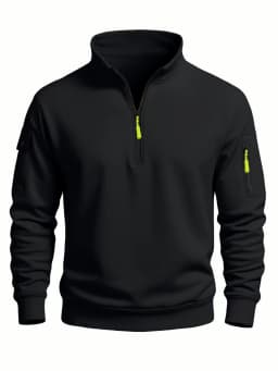 Men's Sweatshirt 2025 Autumn and Winter New Casual Sports Casual Long Sleeved High Neck Half Zipper Windproof Top