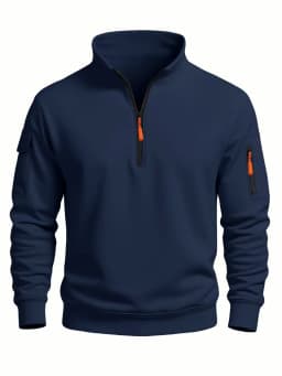 Men's Sweatshirt 2025 Autumn and Winter New Casual Sports Casual Long Sleeved High Neck Half Zipper Windproof Top