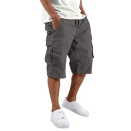 2026 Summer Men Loose Straight Pants Casual Multi-Pocket Shorts Pure Color Fashion Men Shorts Drawstring Daily Cargo Short Pants
