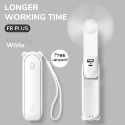 JISULIFE Portable Fan Mini Handheld Fan USB 4500mAh Recharge Hand Held Small 3 In1 Pocket Fan with Power Bank Flashlight Feature
