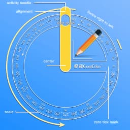 360-degree Pointer Protractor Ruler Measuring Tool Multifunctional Activity Angle Finder Teaching Aids Office School Supplies