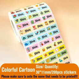 Custom Name Sticker Hebrew Waterproof Self-adhesive Baby Personalized Kids School Label Kindergarten Stationery Tag