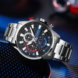 CURREN Sports Casual Quartz Wristwatches with Chronograph Fashion Stainless Steel Men's Watch Auto Date Clock Male with Box