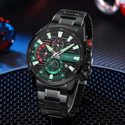 CURREN Sports Casual Quartz Wristwatches with Chronograph Fashion Stainless Steel Men's Watch Auto Date Clock Male with Box
