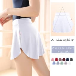 Side Split Ballet Skirts for Women Girls Short Dance Skirts Adult Ballerina A-line Skirts Ballet Dance Wear Dress 11 Colors