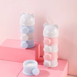 4Layer Bear Style Portable Milk Powder Box Multiple Openings Cereal Cartoon Infant Baby Food Storag Box Toddle Snack Container