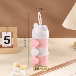 4Layer Bear Style Portable Milk Powder Box Multiple Openings Cereal Cartoon Infant Baby Food Storag Box Toddle Snack Container
