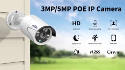 Hiseeu 5MP Audio IP Security Surveillance Camera POE H.265 Outdoor Waterproof IP66 CCTV Camera P2P Video Home for POE NVR