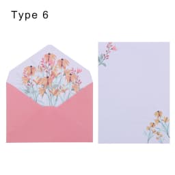 6Pcs Differrent Design Writing Paper With 3Pcs Envelopes Cartoon Pattern Vintage Floral Letter Stationery School Office Supplies
