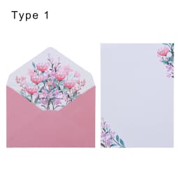 6Pcs Differrent Design Writing Paper With 3Pcs Envelopes Cartoon Pattern Vintage Floral Letter Stationery School Office Supplies