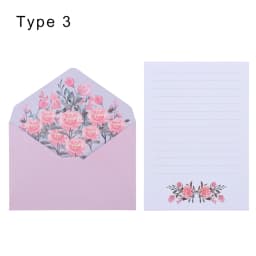 6Pcs Differrent Design Writing Paper With 3Pcs Envelopes Cartoon Pattern Vintage Floral Letter Stationery School Office Supplies
