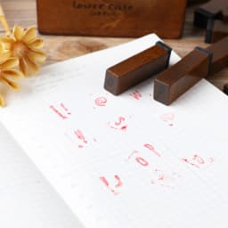 Journal Go 28pcs Alphabet Number Week Stamps Vintage Wooden Letter Stamp Set for Craft Card Making Planner Scrapbooking Journals