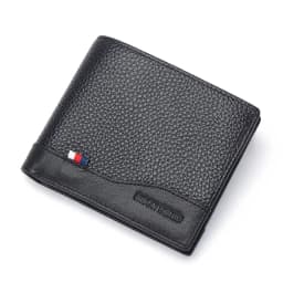 BISON DENIM Genuine Leather Men Wallets Brand Luxury RFID Bifold Wallet Zipper Coin Purse Business Card Holder Wallet N4470