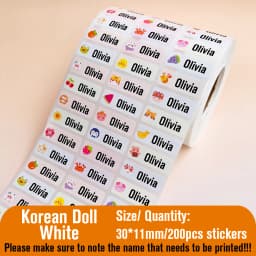 Waterproof Tag Self-adhesive Baby Name Sticker Custom Personalized Kindergarten Hebrew Label For Children School Stationery
