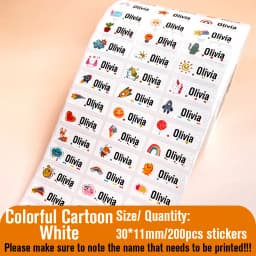 Waterproof Tag Self-adhesive Baby Name Sticker Custom Personalized Kindergarten Hebrew Label For Children School Stationery
