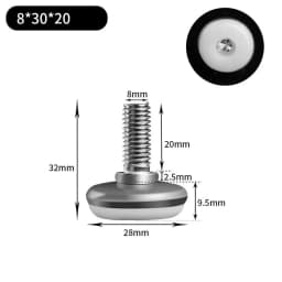 Leveling Foot Base, M6, M8, M10, Screw Height Adjustable, Dia 30mm, 35mm, 43mm, 50mm, 2 Pcs, 4 Pcs, 8 Pcs