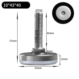Leveling Foot Base, M6, M8, M10, Screw Height Adjustable, Dia 30mm, 35mm, 43mm, 50mm, 2 Pcs, 4 Pcs, 8 Pcs