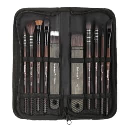 Dainayw 10Pcs Watercolor Brush Set Mop Organic Blue Squirrel Horse Hair Paint Brush Multi-Function Acrylic Painting Art Supplies