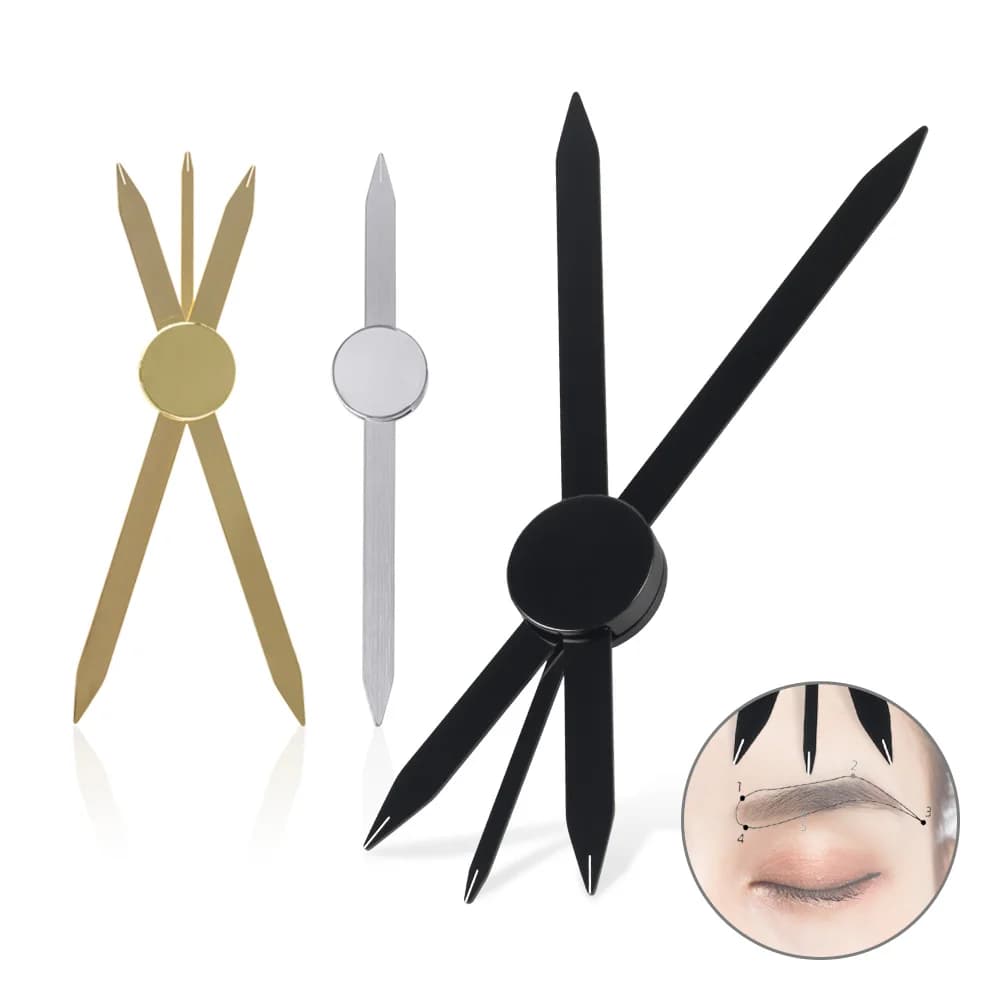 1pc Silver/Gold/Black Microblading Balance Compass Ruler Tattoo Positioning Ruler Eyebrow Design Golden Ratio Ruler Tattoo Tool