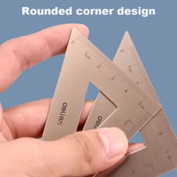 Deli Metal Ruler School Drawing Measuring Triangle Ruler for Kids Learning Angle Straight Ruler Set Office Accessories Supplies