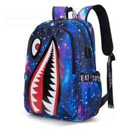 Backpack Elementary Bookbag Travel Rucksack Cartoon Shark Print Primary School Student Satchel Backpack Mochila Infantil