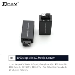 1 Pair Gigabit 100/1000M A/B SC Ethernet Fiber Switch Media Converter Rj45 Optic Transceiver 20KM fibra Switch with Power Supply