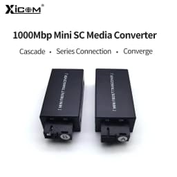 1 Pair Gigabit 100/1000M A/B SC Ethernet Fiber Switch Media Converter Rj45 Optic Transceiver 20KM fibra Switch with Power Supply