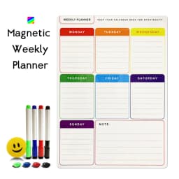 A3 Magnetic Weekly & Monthly Planner Whiteboard Fridge Magnet Flexible Daily Message Drawing Refrigerator Bulletin White Board
